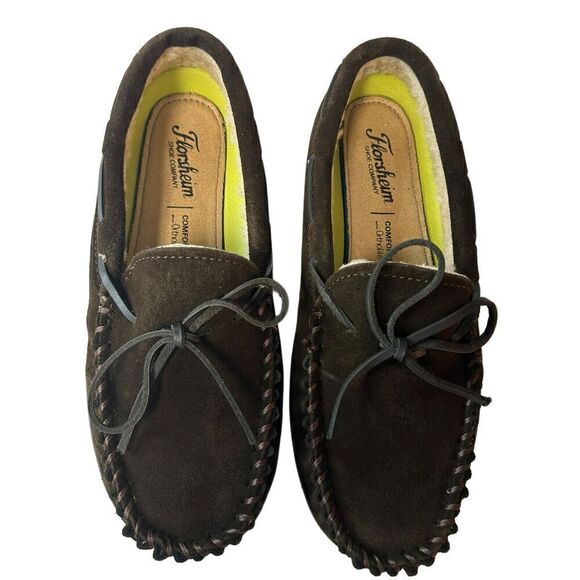 Florsheim Cozy Tie Moc Slipper Men's Chocolate Size 8 New - Picture 1 of 16